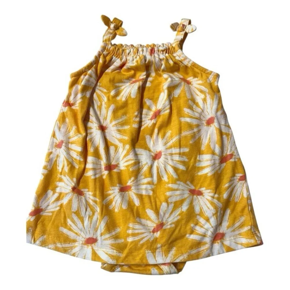 Carters Baby Girl Skirted Rompers Set of 2~Sz 18M~Yellow Floral/Pink Fade L15 02